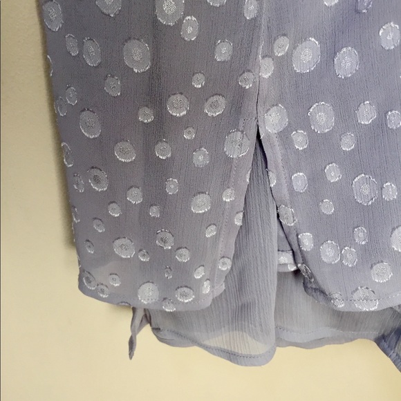 Roz and Ali Grey Sheer Blouse, Silver Detailing - Picture 7 of 8